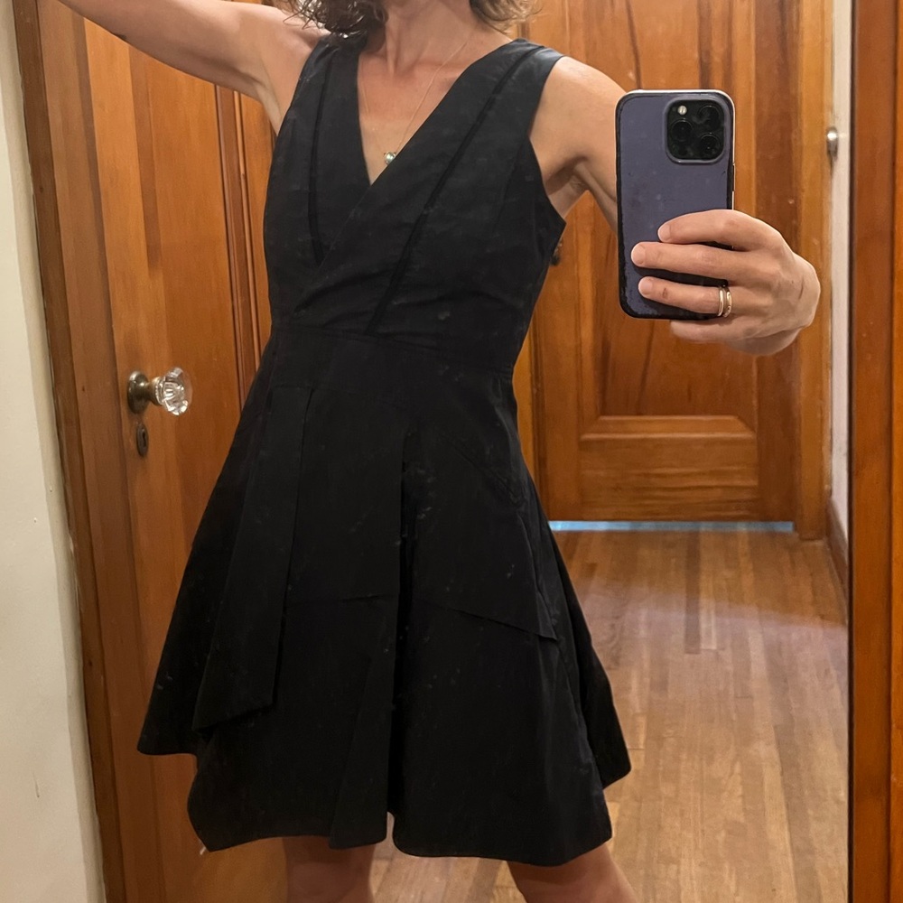 Proenza Schouler Black V-Neck Mini Dress